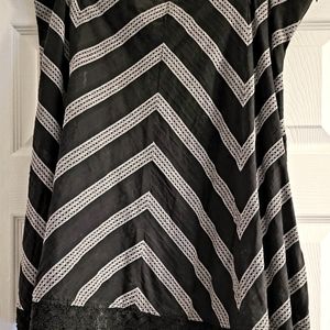Summer Cotton Skirt (Black with White pattern) Size 16